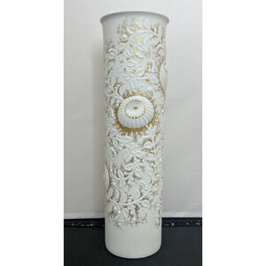 Vintage Kaiser Bisque Porcelain White Floral Vase W. Germany Artist Signed